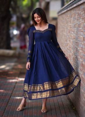 Anarkali Or Litchi Silk Gown