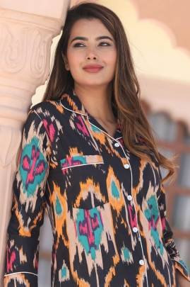 Beautiful Cotton Printed Night Suit Set
