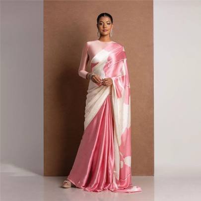 Beautiful Designer Heavy Japan Satin Saree