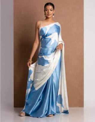 Beautiful Designer Heavy Japan Satin Saree