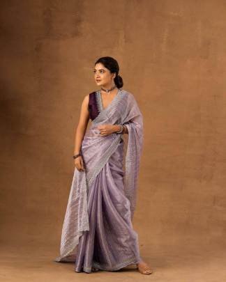 Beautiful Sequence And Zari Embroidery Work Sarees