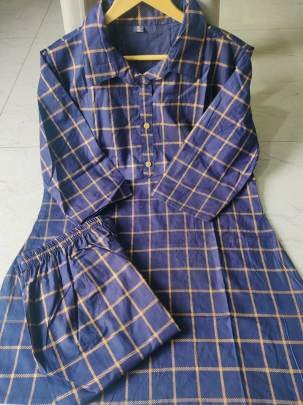 Checks Printed Night Suit Set