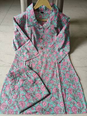 Cotton Floral Printed Night Suit For Women