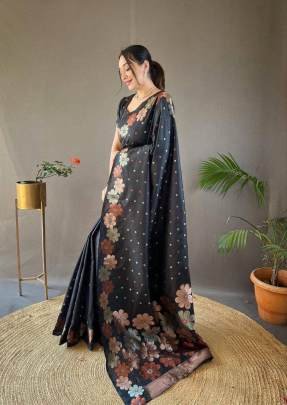 GREEN COLOR SOFT BANARASI SILK SAREE WITH ZARI WEAVING WORK