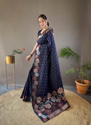 GREEN COLOR SOFT BANARASI SILK SAREE WITH ZARI WEAVING WORK