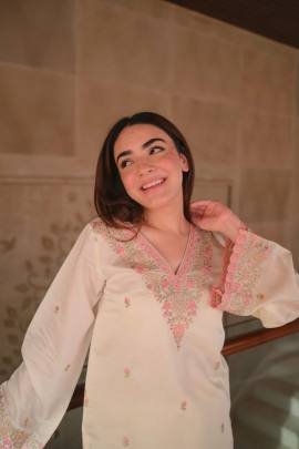 Mul Chanderi Kurti Pant Dupata Set With