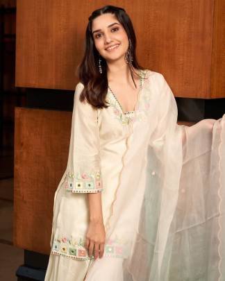 White Cotton Sharara Suit For Summer