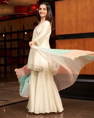 White Cotton Sharara Suit For Summer